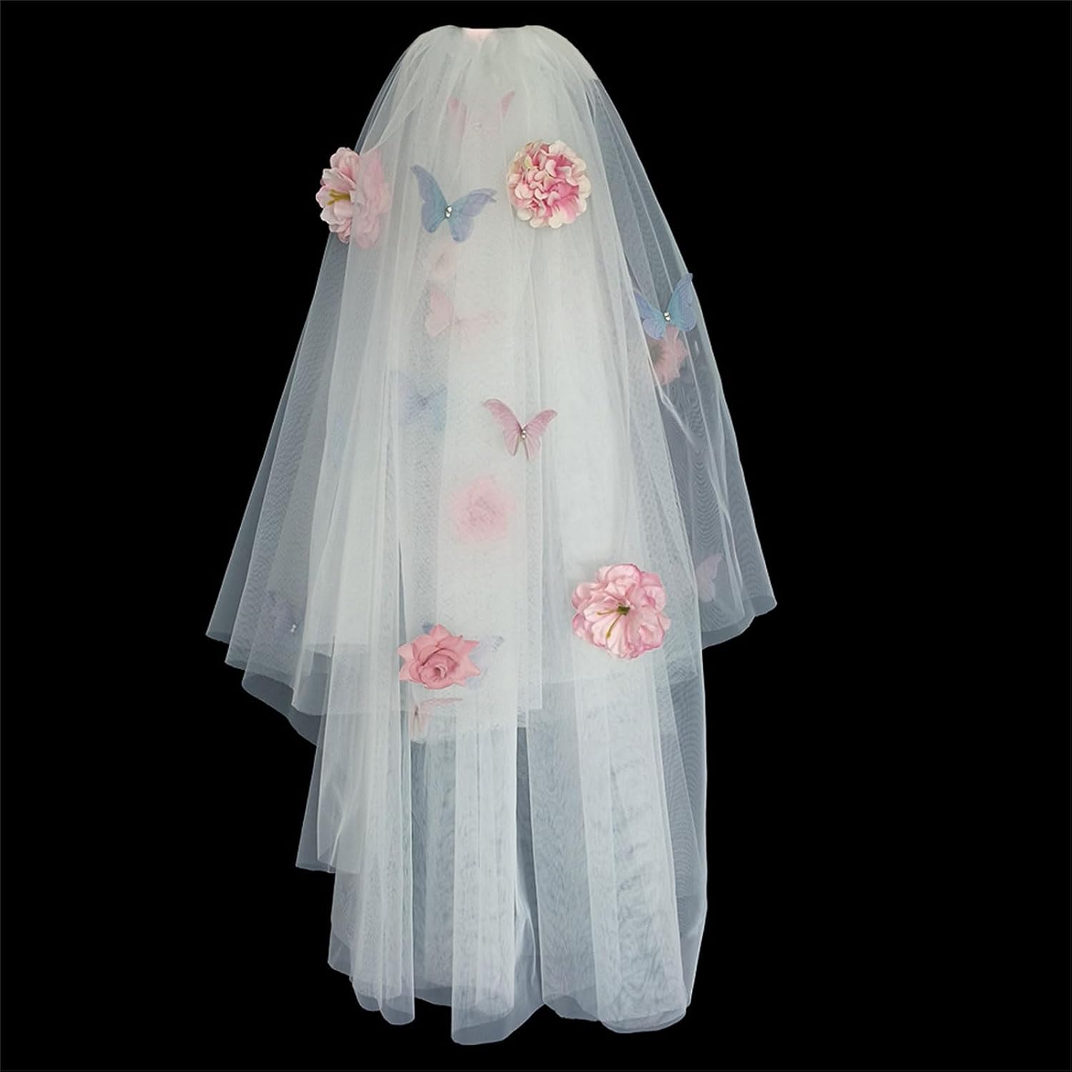 Romantica Wedding Veil Handmade Flowers Veils Charm Tulle Bridal Veils for Memorable Wedding Ceremony Outdoor Wedding Veil