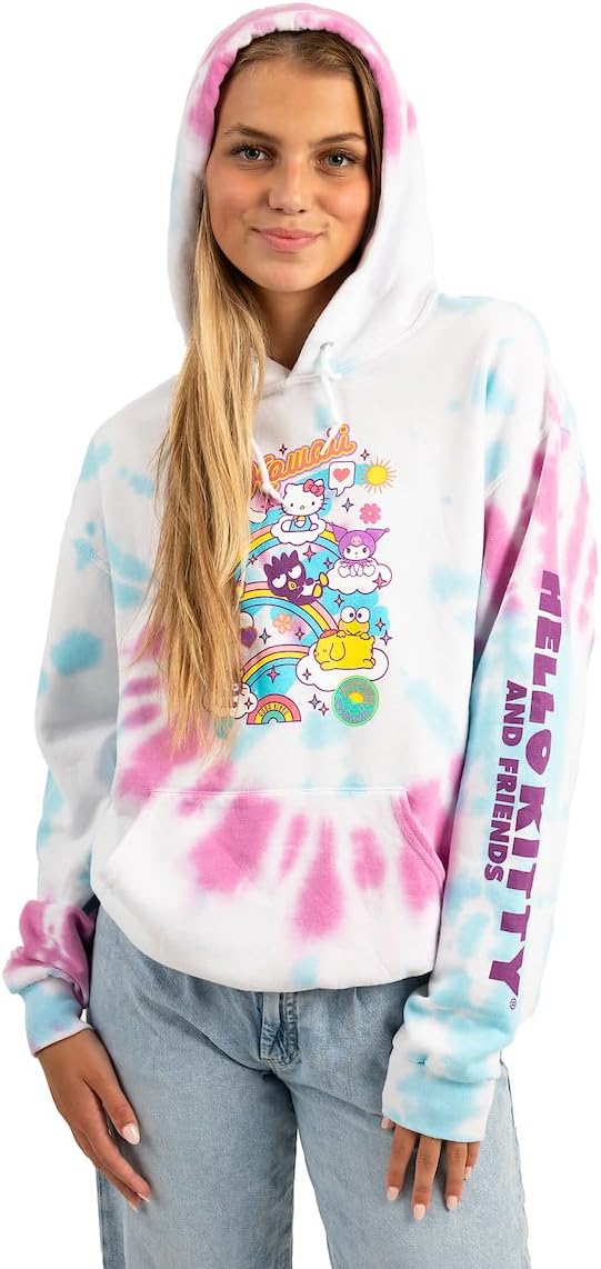 Hello Kitty Characters Spiral Wash Womens Hoodie