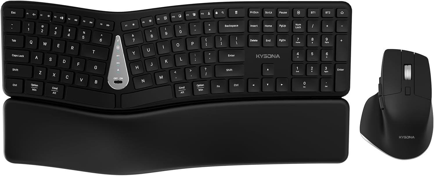 KYSONA Ergonomic Keyboard Mouse Wireless Combo