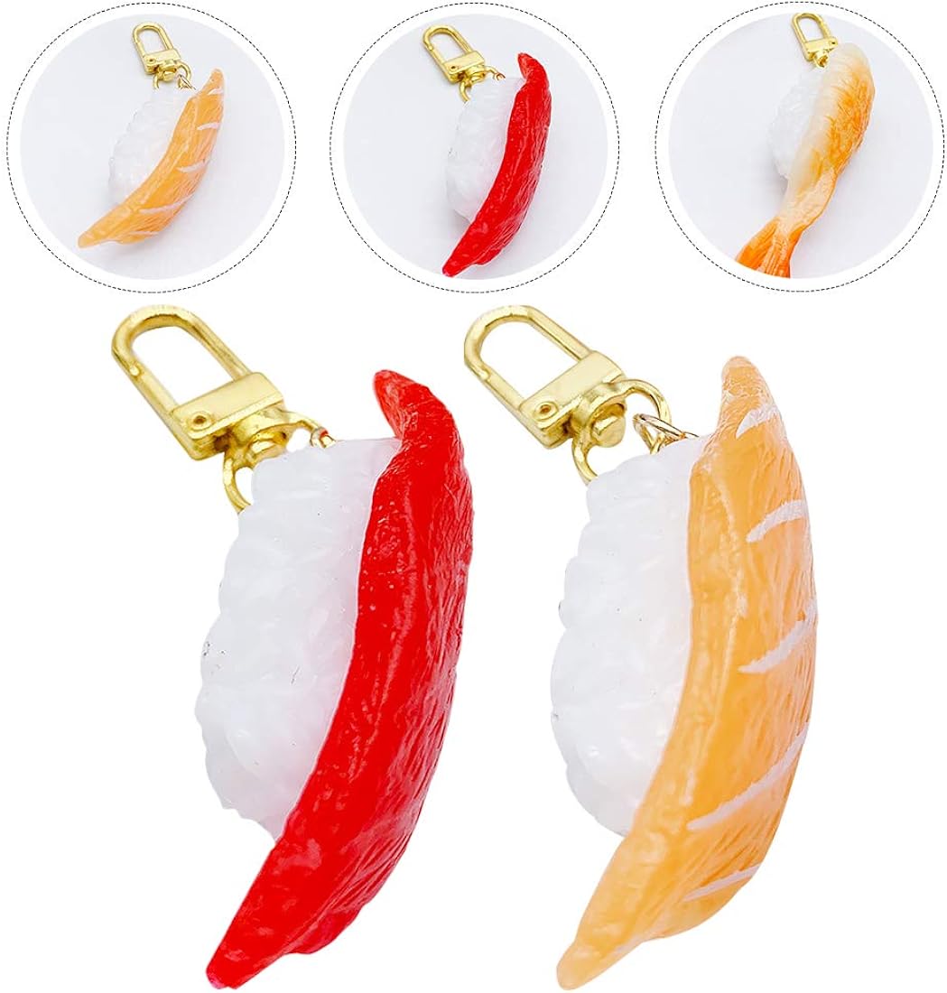 アクセサリー SUSHI EXCEART 2Pcs Sushi Keychain Pendant Key Holder Bag Hanging