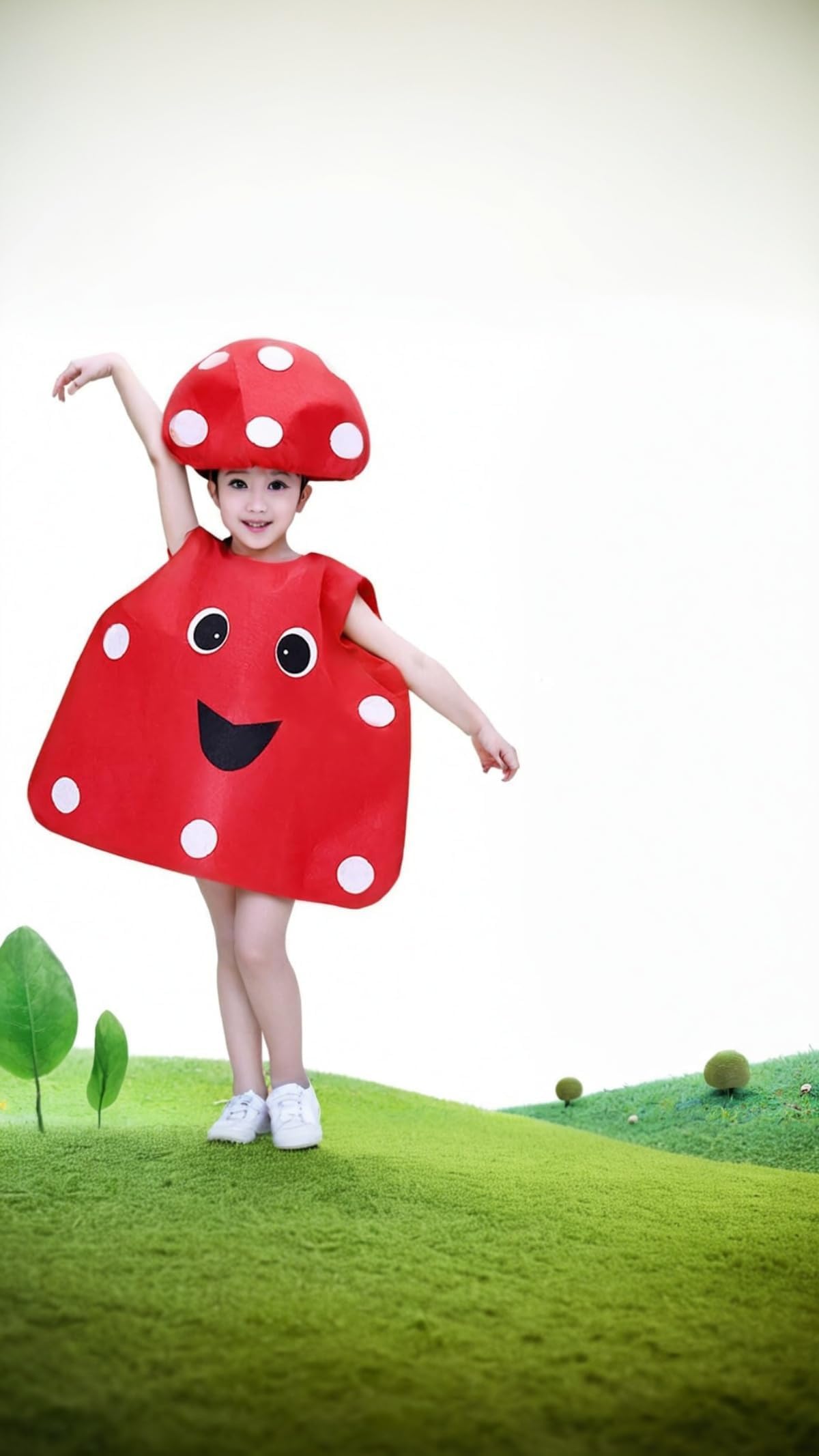 Creative Kids Halloween mushroom Costume - Funny Fruit Design Outfit for Boys and Girls - Kiwi mushroom Dress-up for Spooky Fun