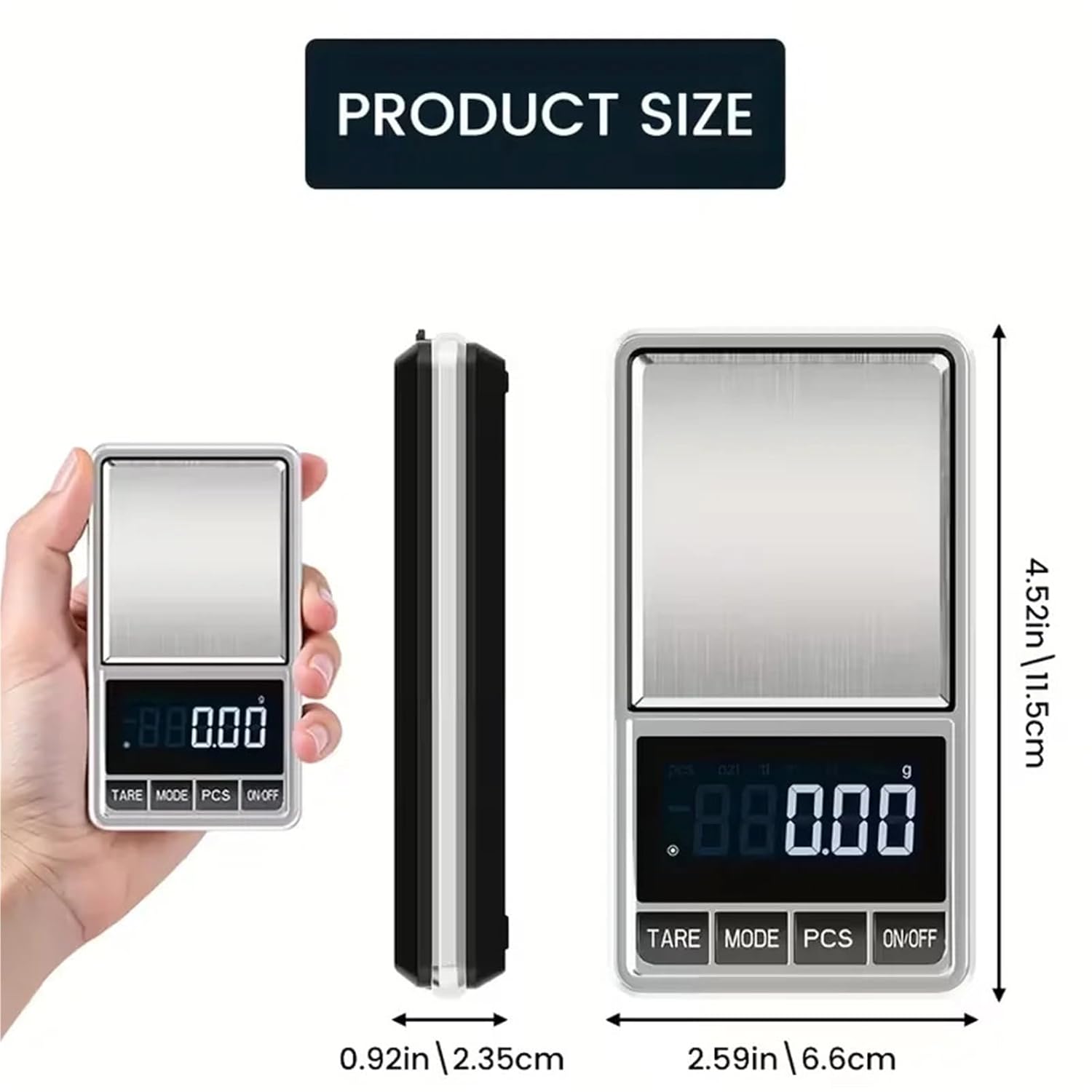 1pcs High-Precision 0.01g Digital Jewelry Scale, with Stainless Steel Platform Requires 2 AAA Batteries (Not Included)(100G-0.01G)