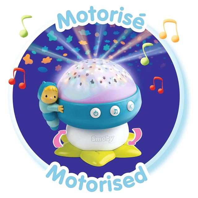 Foto 3 de 3 de Smoby 110118 Cotoons - Luz nocturna para bebé, diseño de seta con música, juguetes, color azul , color/modelo…