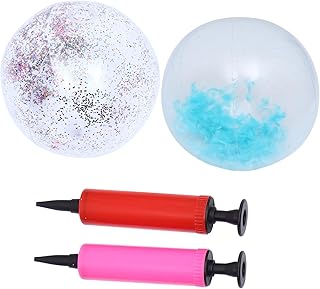 SAFIGLE Water Playing Ball Inflatable Beach Ball 2pcs Sequined Beach Ball Inflatable Toy Beach Toys Clear Beach Balls Inflatable Transparent PVC