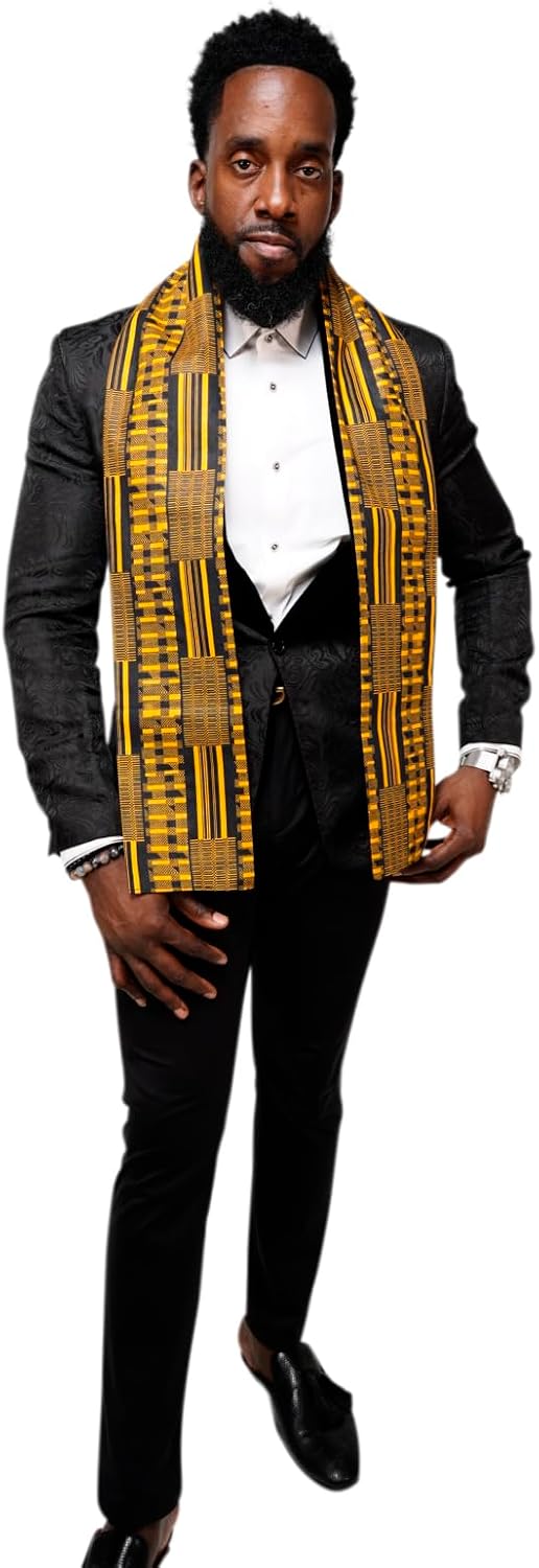 Dupsie's Kente African Print Stole – Made in Africa Black History Month Sash for Church, Choir, School & Cultural Events