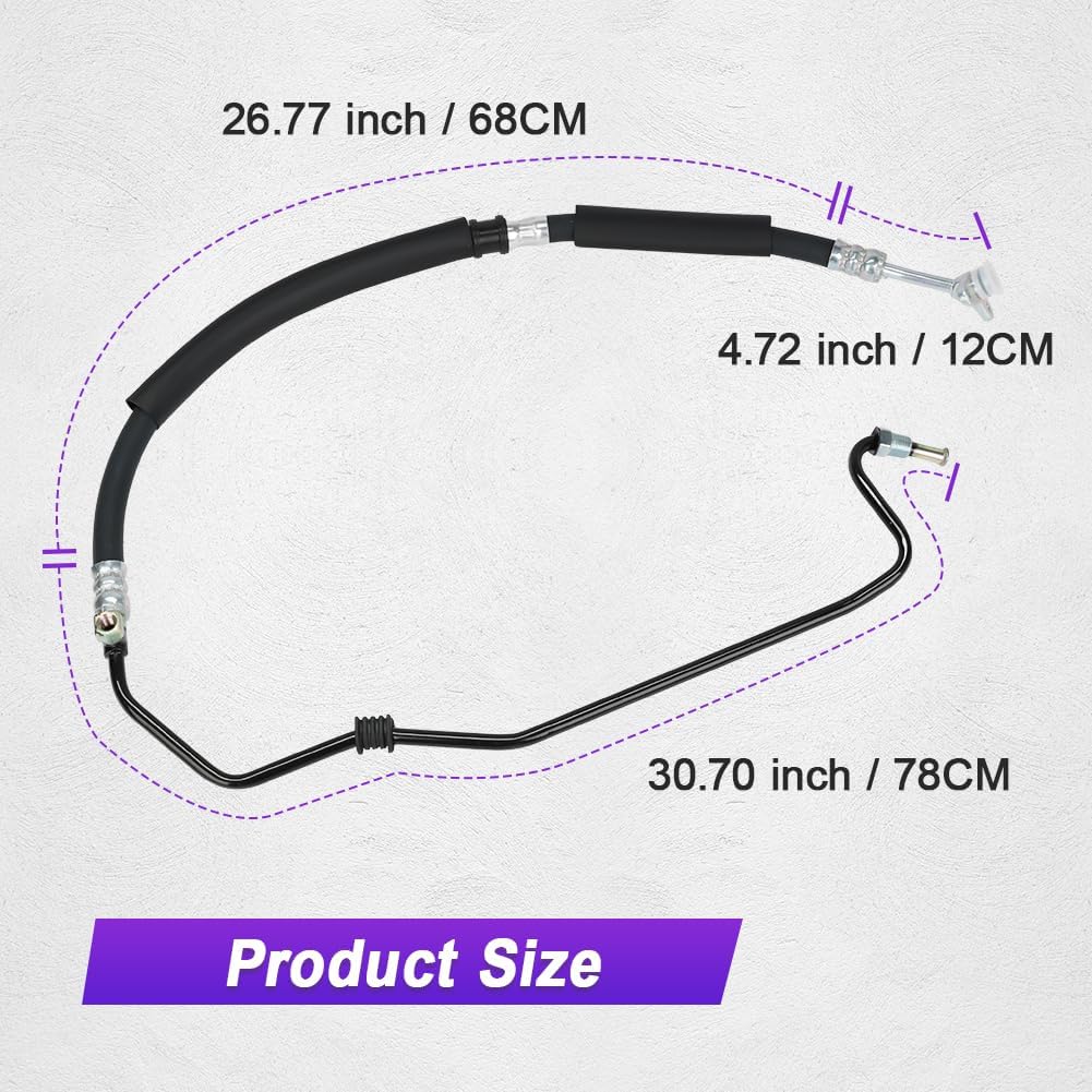 Power Steering Pressure Hose Assembly Compatible with Acura TSX 2.4L L4 2004 2005 2006 2007 2008, Compatible with Honda Accord 2.4L L4 2003 to 2007, Replacement for 53713SDCA02, 3401166
