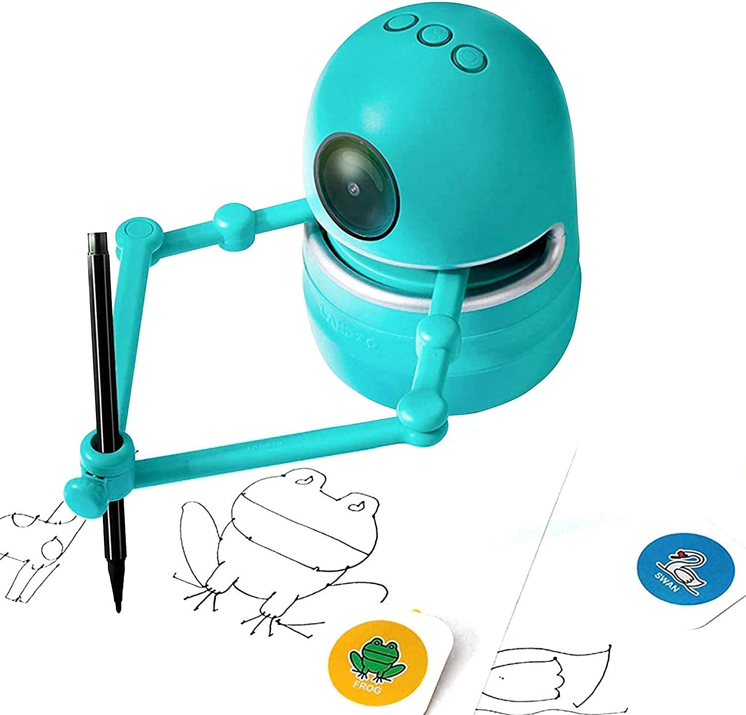 Pidoko Kids The Robot Artist - Includes Math and Alphabets Learning Cards - Drawing Art Toy for Boys and Girls