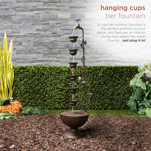 image for Alpine Corporation MAZ254 Outdoor Floor Tiered Vintage Water Fountain 