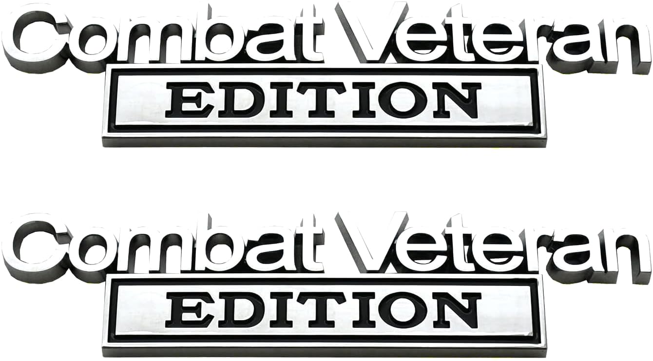 Combat Veteran Edition 3D Raised Emblem Decal - Matte Black Truck Badge For F150, Silverado, F250, F350, C10 (5.9"x1.4") - View #11