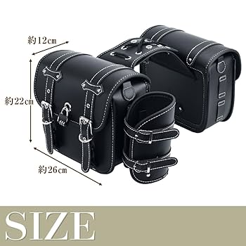 最終値下げ 実物写真あり☆DDレザーハンドルバッグ BLK 新品未使用 Amazon | バイク シートバッグ レザー サイドバッグ 革 ツール