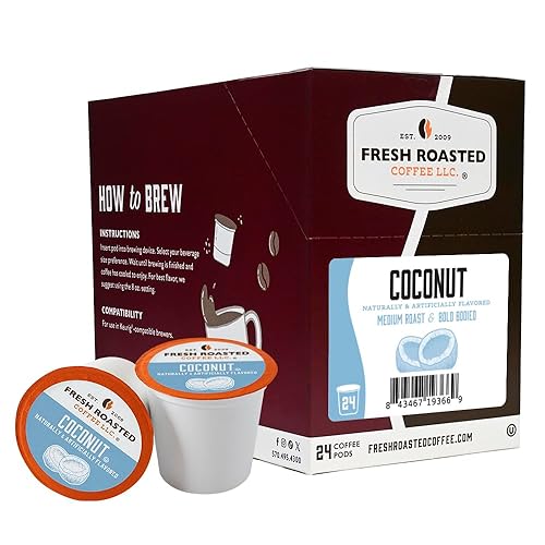 Miniatura 603 de Fresh Roasted Coffee, Crema Brûlée, cápsulas de café saborizadas, compatible con K-Cup, 24