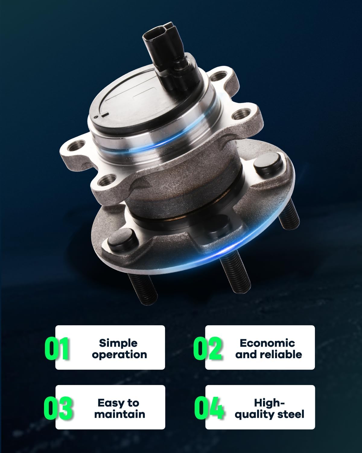 SCITOO Wheel Hub Wheel Bearing Assembly Rear 512466 fit for Ford FOCUS 2012-2016 5 Lugs Wheel Hub Bearing Assemblies W/ABS 1pc Wheel Hub Bearings