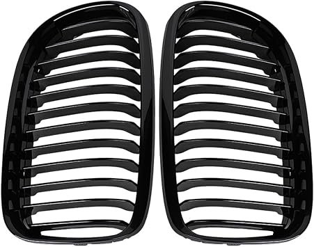 Front Bumper Kidney Grille for BMW 2009-2011 E90 E91 3 Series LCI Glossy Black, Single Slat