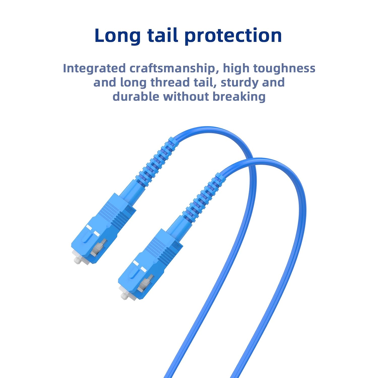 SC to SC Fiber Patch Cable,Single Mode Simplex Armored Fiber Optic Cable,150Meters 492ft,UPC,9/125μm,SMF,Optical Jumper,Blue