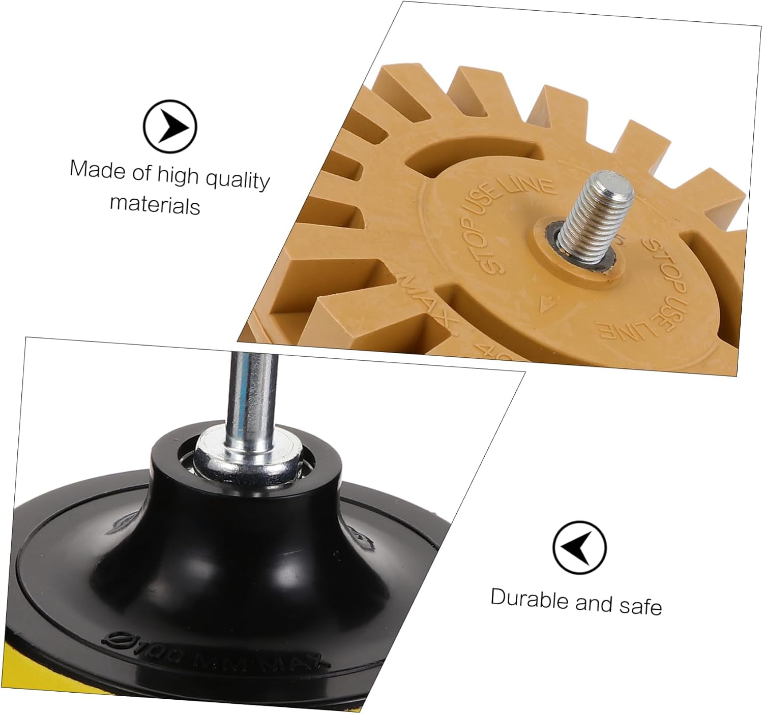 TEHAUX 8pcs Rubber Eraser Wheel for Decal Removal Efficient Sticker Removal Tool for Automotive and Use Safe Painted Includes Polishing Pad