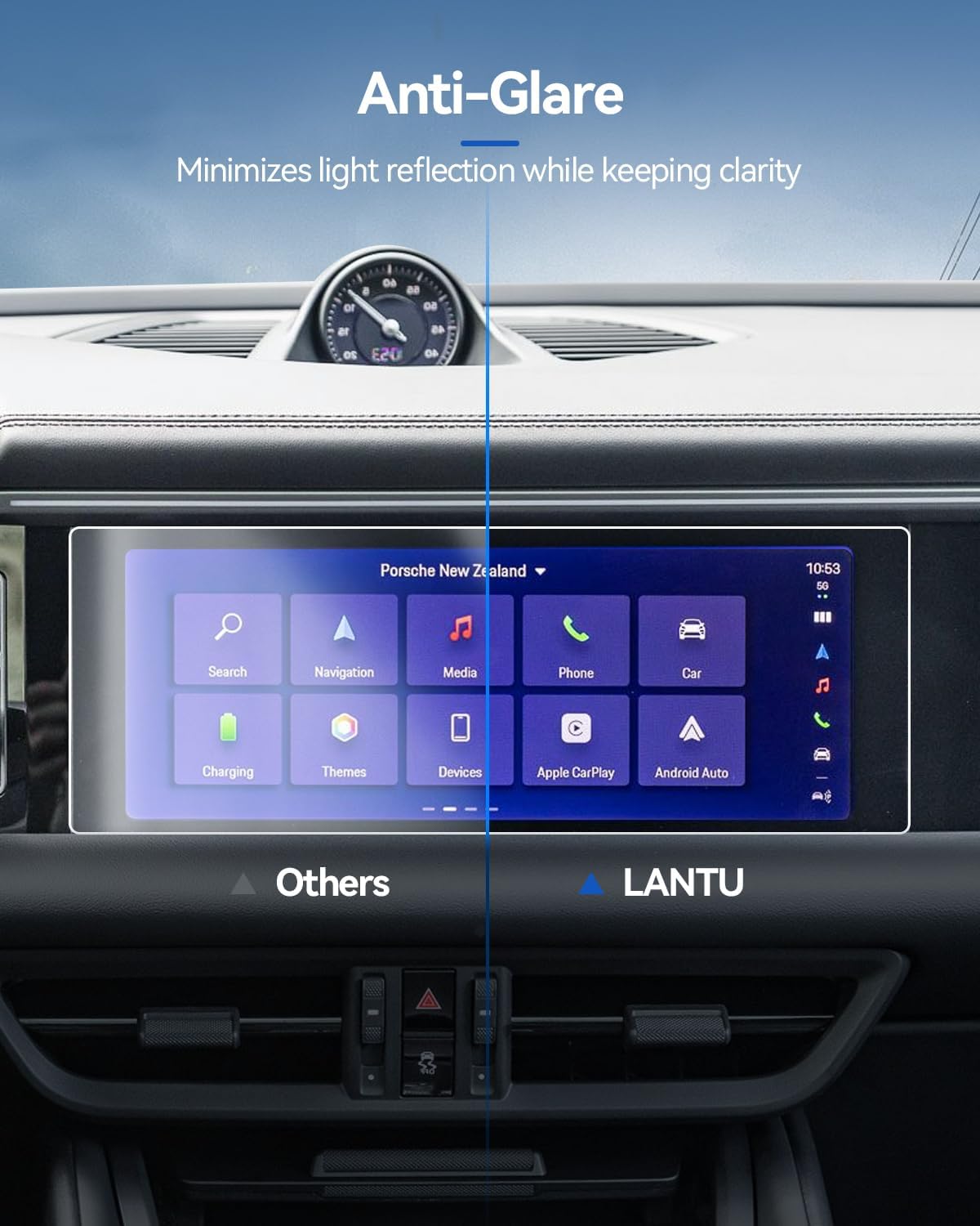 Car Screen Protector for Porsche Macan 2019-2024 Accessories Navigation Touchscreen Protector Film Tempered Glass HD Clear Anti-Glare 10.9'' image 5