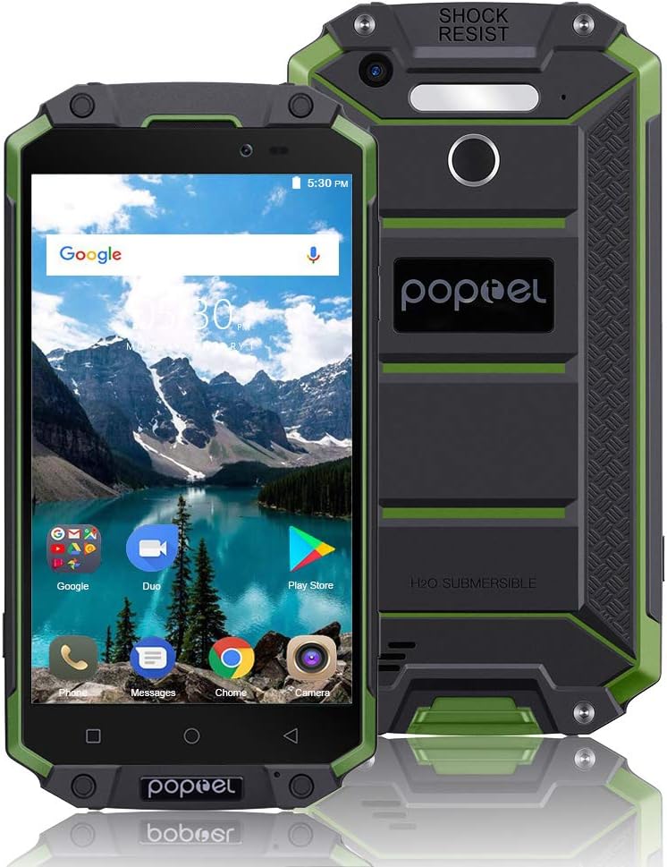 poptel P9000 Max Rugged Phone 4G Mobile Phone 9000mAh IP68 Waterproof 4GB RAM 64GB ROM MT6750 Octa Core 5.5Inch FHD 1920 * 1080P Display 13MP Camera NFC OTG Fingerprint Smartphone (Green)
