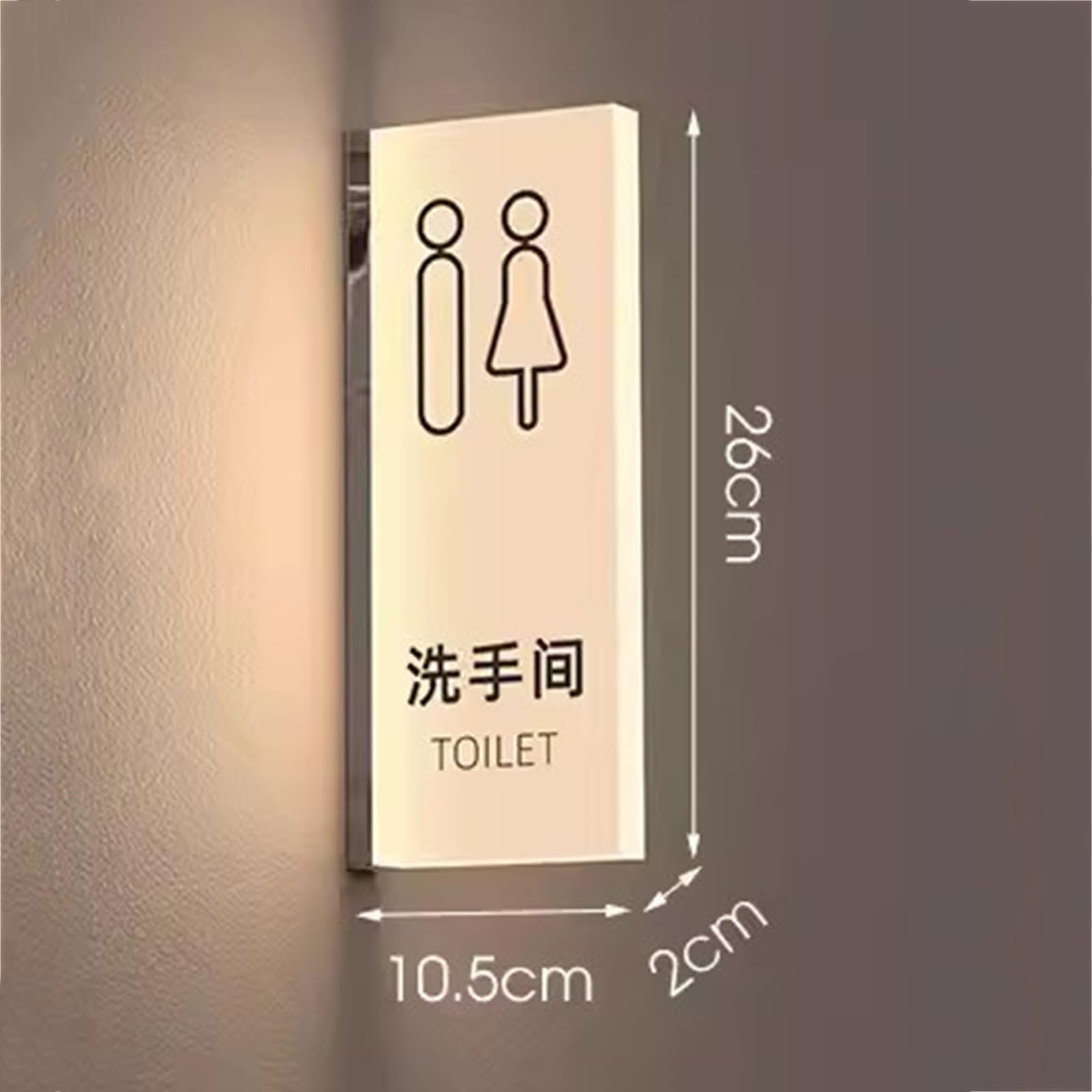 Letrero de inodoro iluminado para baños públicos, letrero decorativo para colgar en la pared para bares, centros comerciales y baños