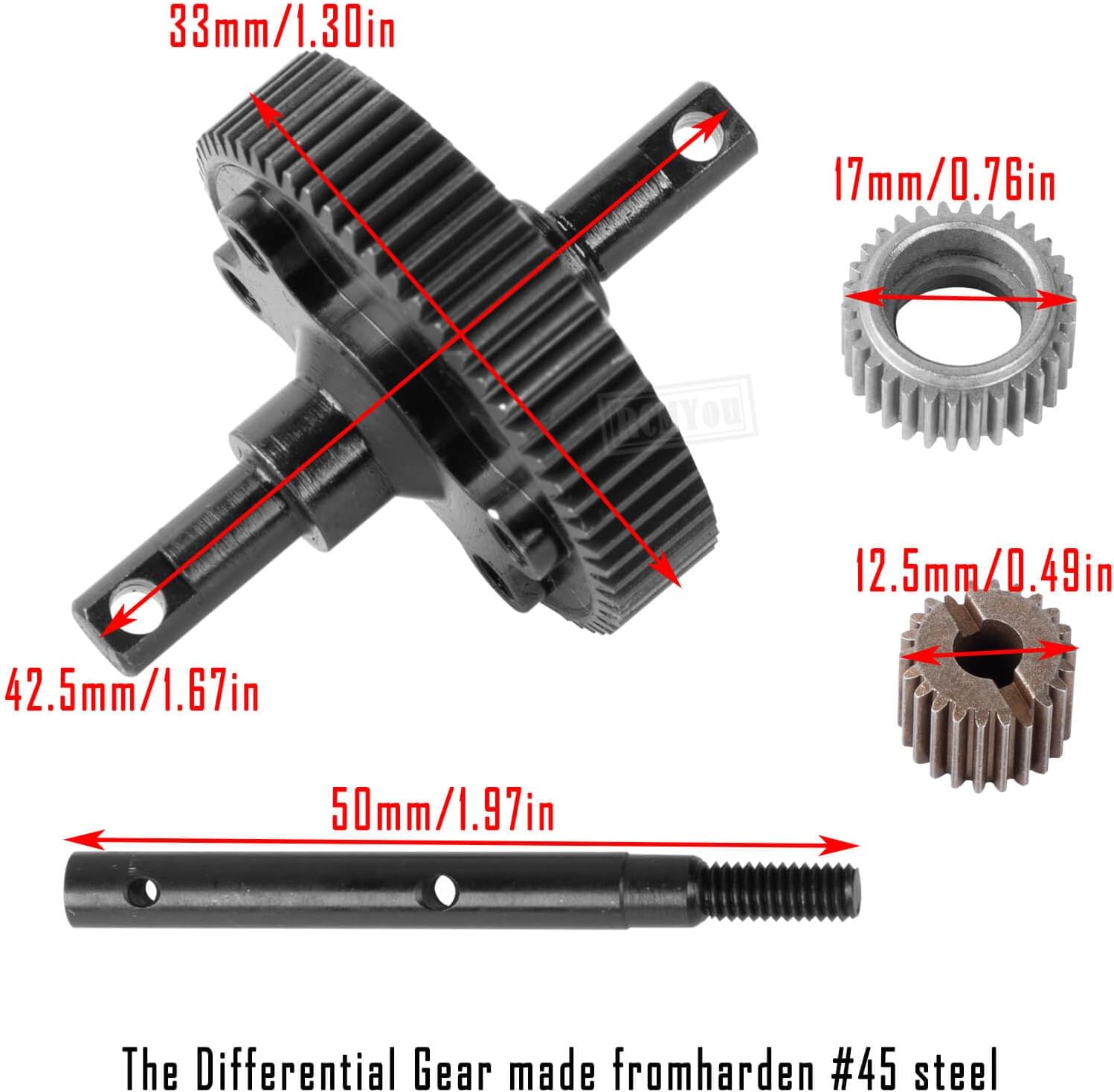83T Spur Gear(48-Pitch) Transmission Gears Spur Gear with 21T/23T/25T Pinions Gear Upgrades Part for 1/10 Slash/Rustler/Stampede/Bandit 2wd VXL,Titanium
