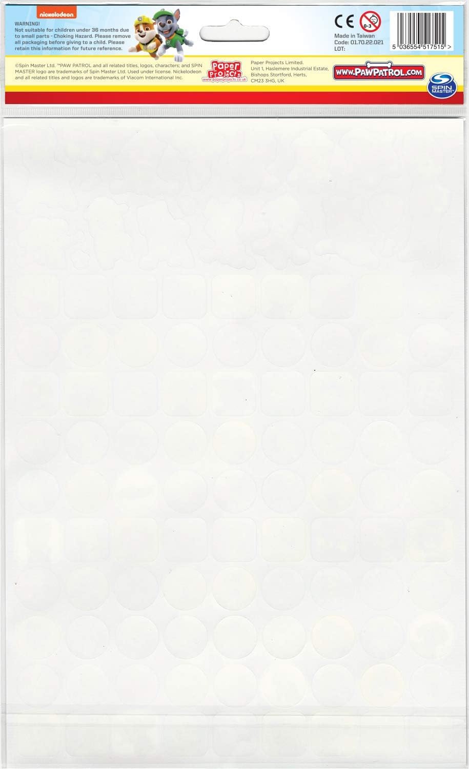 Paper Projects Paw Patrol Mega Sticker Pack | Three Types of Stickers (Around 150 Total) | Reusable on Non-Porous Surfaces,Blue/Red,29.7cm x 21cm