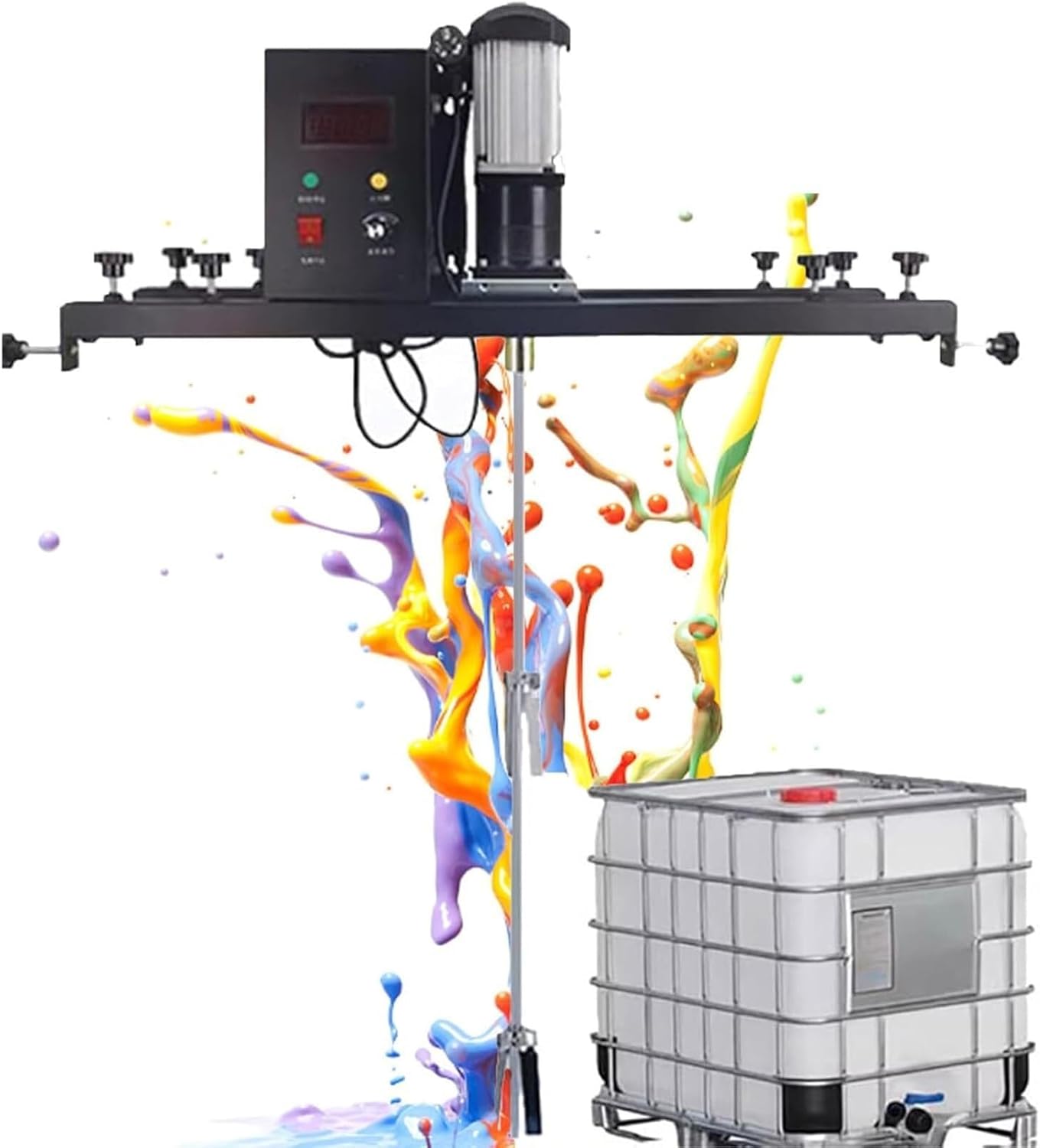 IBC Agitator 110V 980W Electric Tank Mixer Machine,IBC Paint Mixer,Commercial 1 Ton Paint Stirring Machine,Speed Adjustment from 0-3000 RPM, Stirring Capacity: 1000L