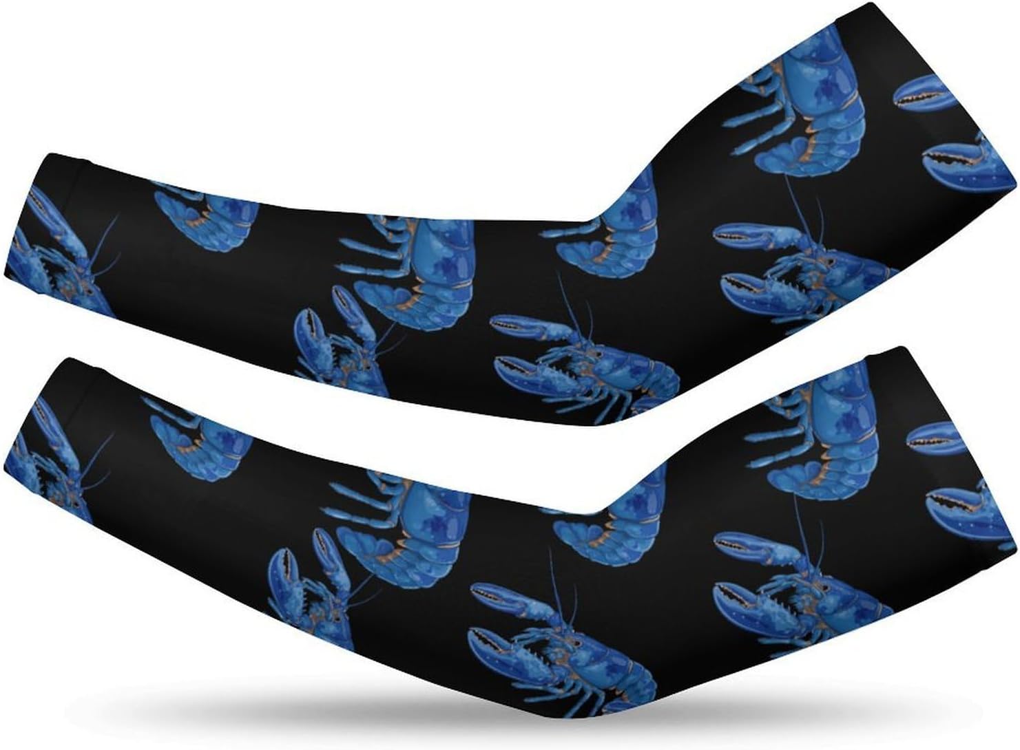 Hand-Drawn Blue Lobsters Arm Sleeves Cooling Sun Protection Sports Compression for Golf Basketball