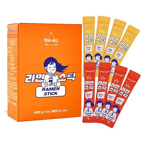 TEA-ALL Ramen Stick Ramen Soup Powder 014oz x 20ea suave 10ea picante 10ea K-Food Mukbang