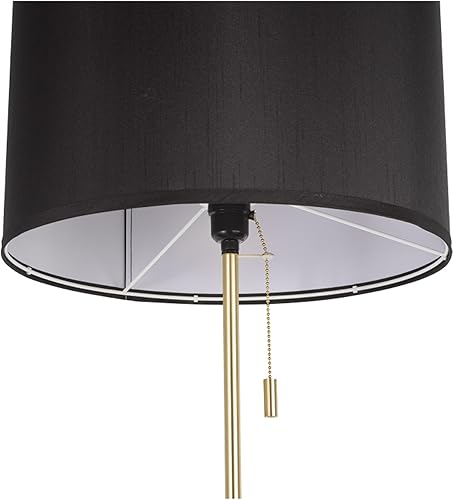 Miniatura 9 de Table and Floor Lamp Set of 3 Pack Lamp Set with Black Linen Lampshade, Farmhouse Light Sets, Modern Table Lamps and Floor Lamp for Living Room,