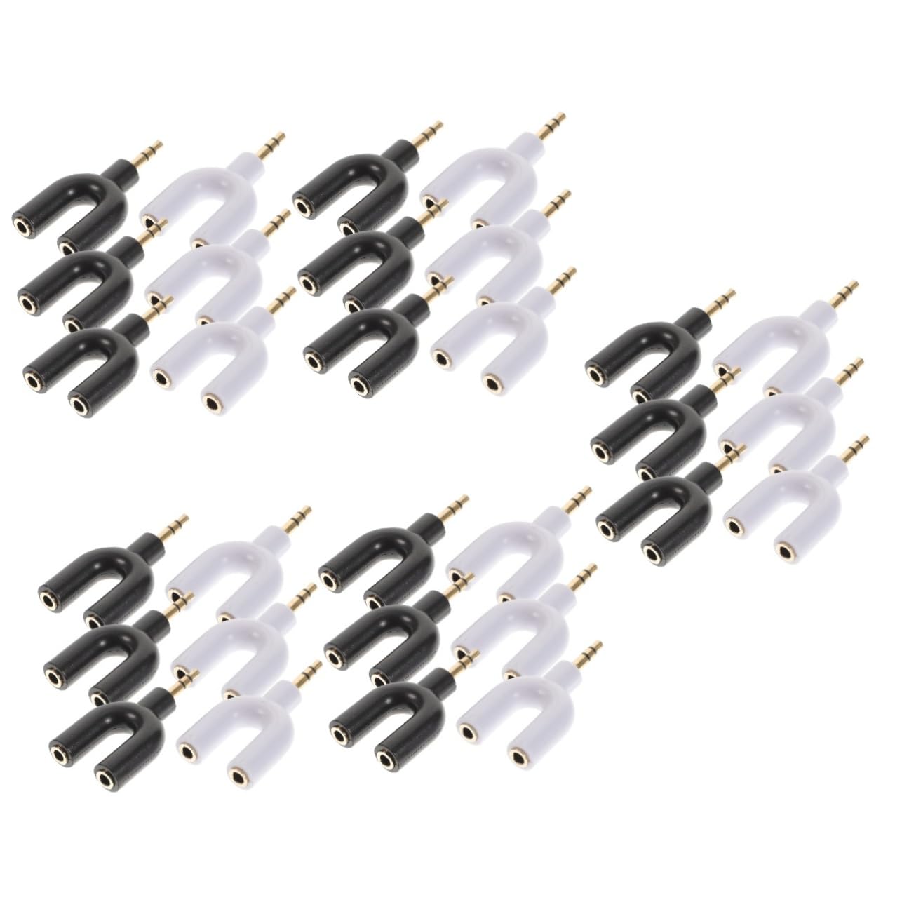 BESTonZON 30stücke Audio Splitter Adapter Für Headsets U-förmige Kopfhörer-verbindung Für Pc Und Tablets Mit Weißen