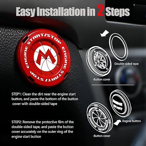 Miniatura 34 de Tybasthe Cubierta de botón de arranque giratorio, Smile Demon Accesorios para automóvil, Cubierta de botón de arranque del motor, calcomanías