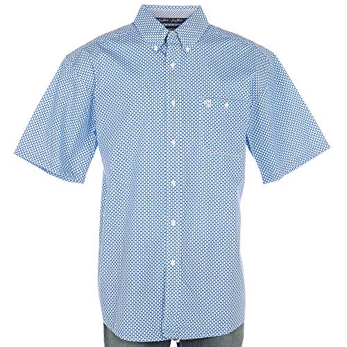 Wrangler Apparel Mens George Strait Holo Print Button Down XXL Blue