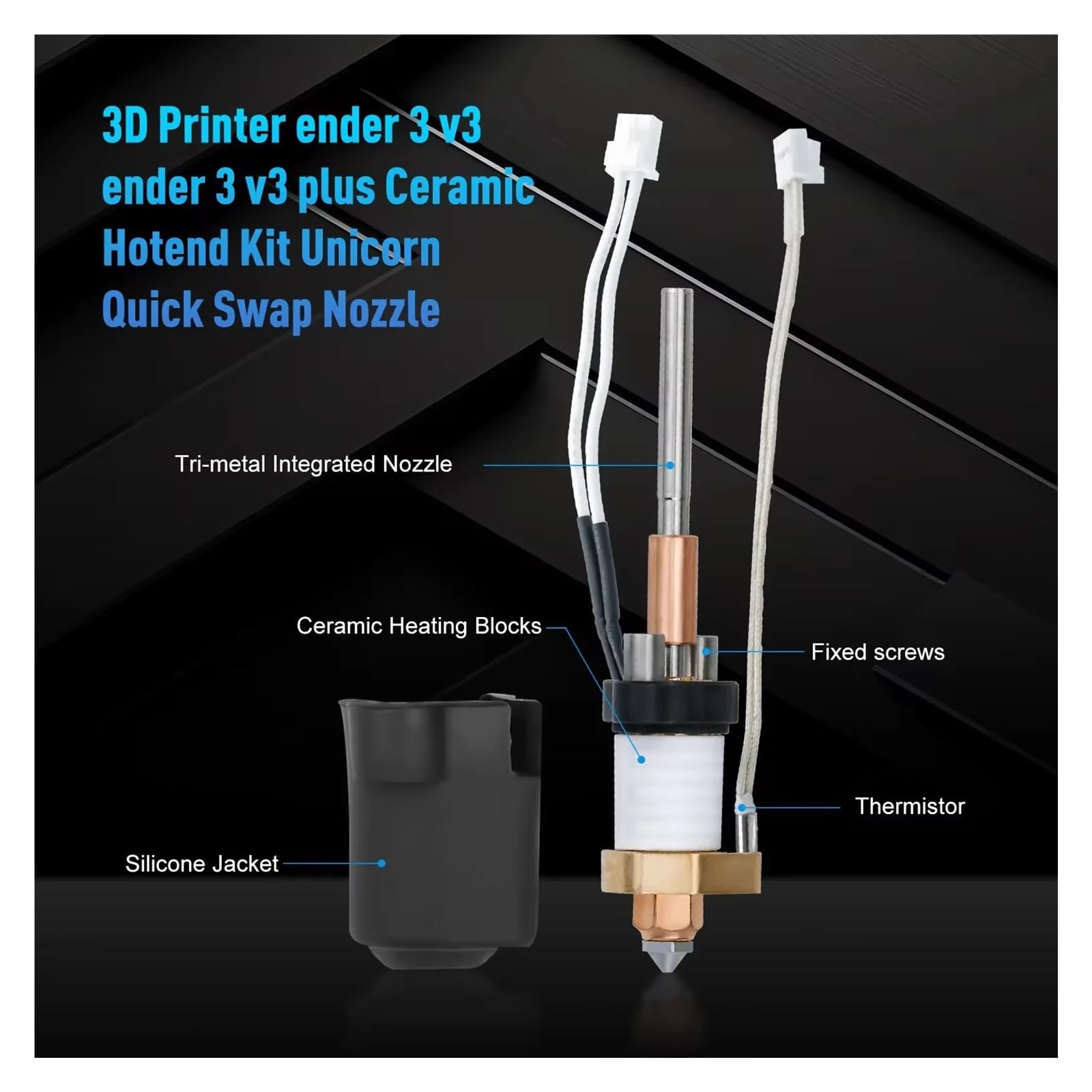 Ender 3 V3 Hotend Keramik Druckkopf Ender 3 V3 Plus Düse for Ender 3 V3 Plus Extruder Hot End for Ender 3-V3 Plus 3D Drucker(Hotend-2468)