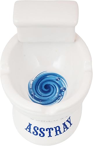 Cenicero de cerámica en forma de inodoro  4 pulgadas de alto divertido diseño "Asstray" soporte decorativo  Decoración peculiar para el hogar,