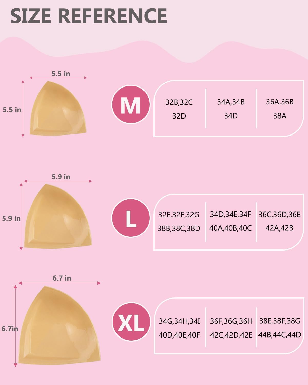 D+ Cups Double-Sided Sticky Inserts Lightly Padded Bras for Large Breast, Reusable Sticky Bra for Large Bust - Image 3