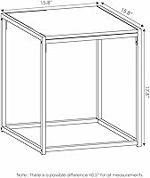 Vista 2 de FURINNO Camnus Modern Living - Mesa auxiliar de nogal Columbia, 15.75 x 15.75 x 17.83 pulgadas