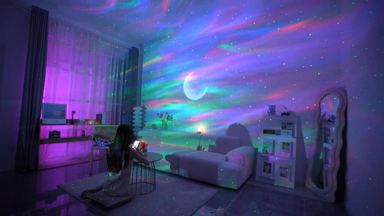 Image of One Fire Northern Lights Projector,300+Color Modes Galaxy Projector for Bedroom, 15 White Noise, 5Moon Star Projector, Bluetooth, Remote Timer, Room Decor Bluetooth Teen Girl Gifts for Birthday