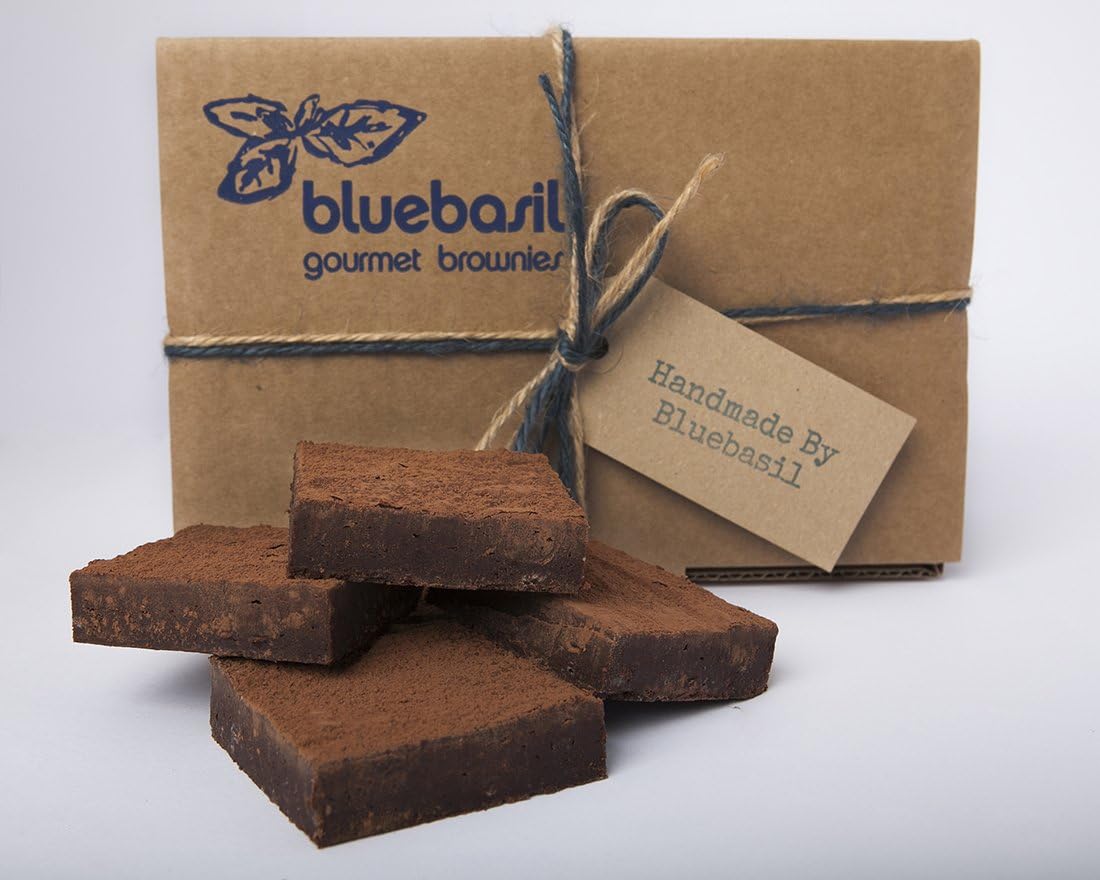 Artisan, Hand Made Belgian Chocolate Brownies Beautifully Gift Wrapped with String & Vintage Style Gift Tags - a Perfect Chocolate Gift