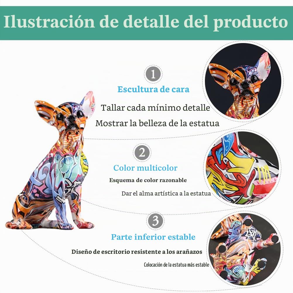 Chihuahua Interior Ilusions Plus Esculturas de arte para perros, decoración del hogar, estatuas de Chihuahua, estatuas de perro, Chihuahua alta decoración del hogar, Chihuahua decoración del hogar