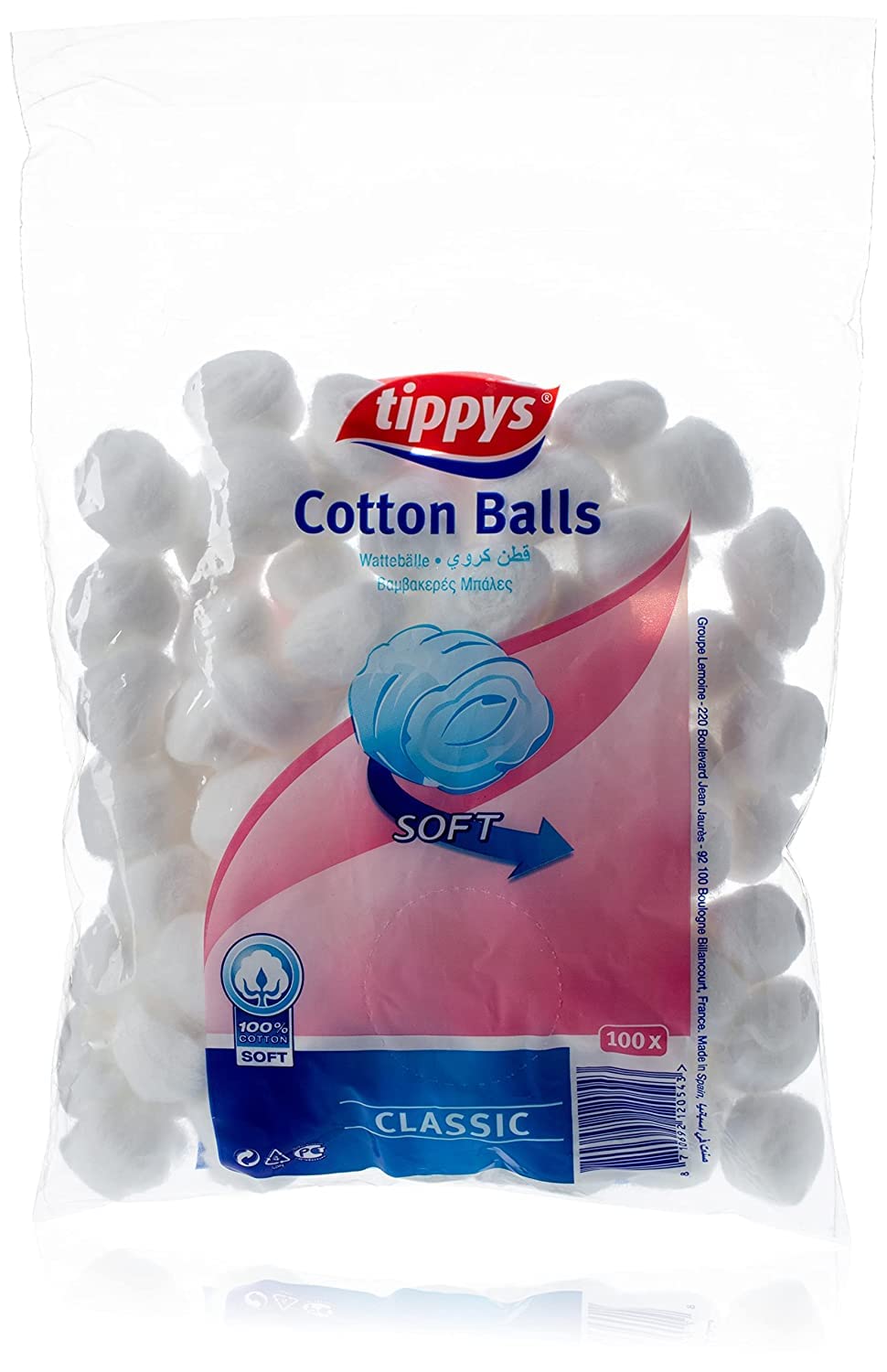 Tippys White Cotton Balls, 100 Pieces