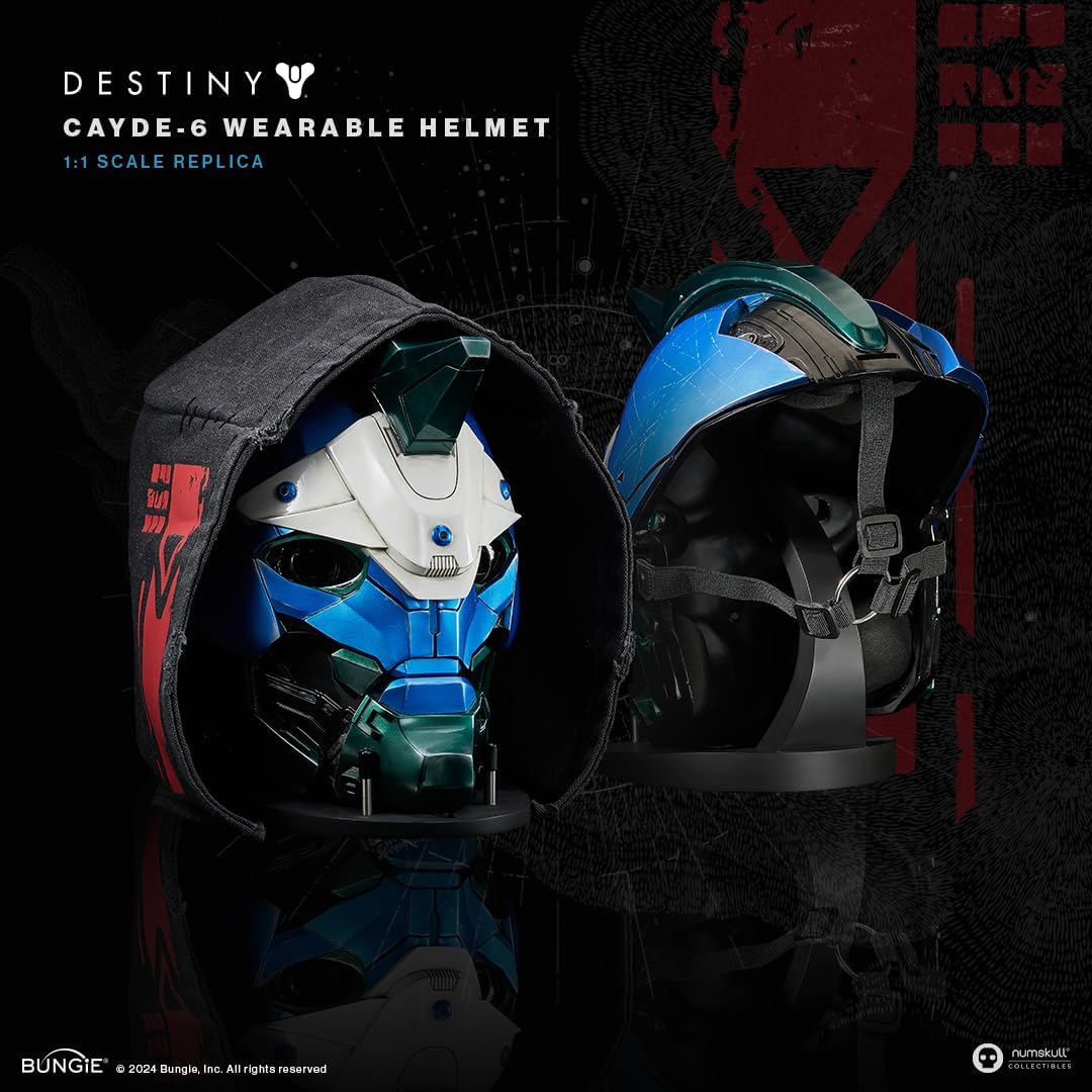 Numskull Official Destiny 2 Cayde-6 Wearable Cosplay Helmet – Premium Collector’s Mask with Display Stand and Removable Hood – Official Destiny 2 Lightfall Merchandise