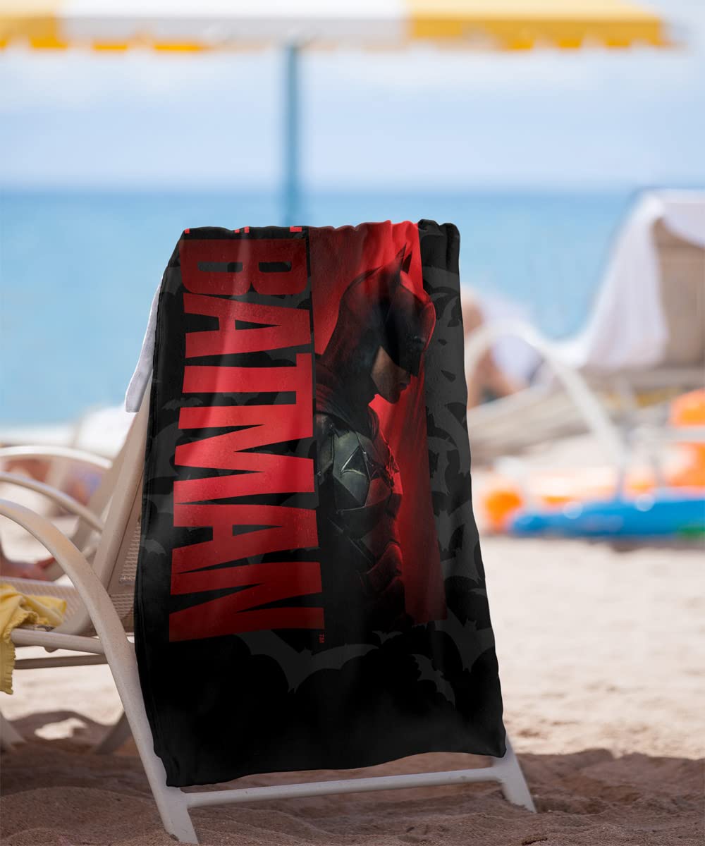 LOGOVISION Batman Beach Towel - Officially Licensed 30x60 Inch Rooftop Cover Design, Super Absorbent - View #3