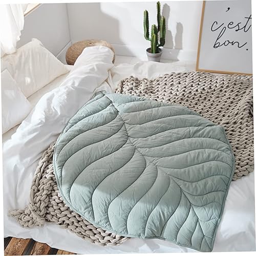 Miniatura 3 de Tapete de juego de 563 x 421in en forma de hoja verde tapete de dormir para bebé lavable y grueso alfombras de juego suaves para recién nacidos