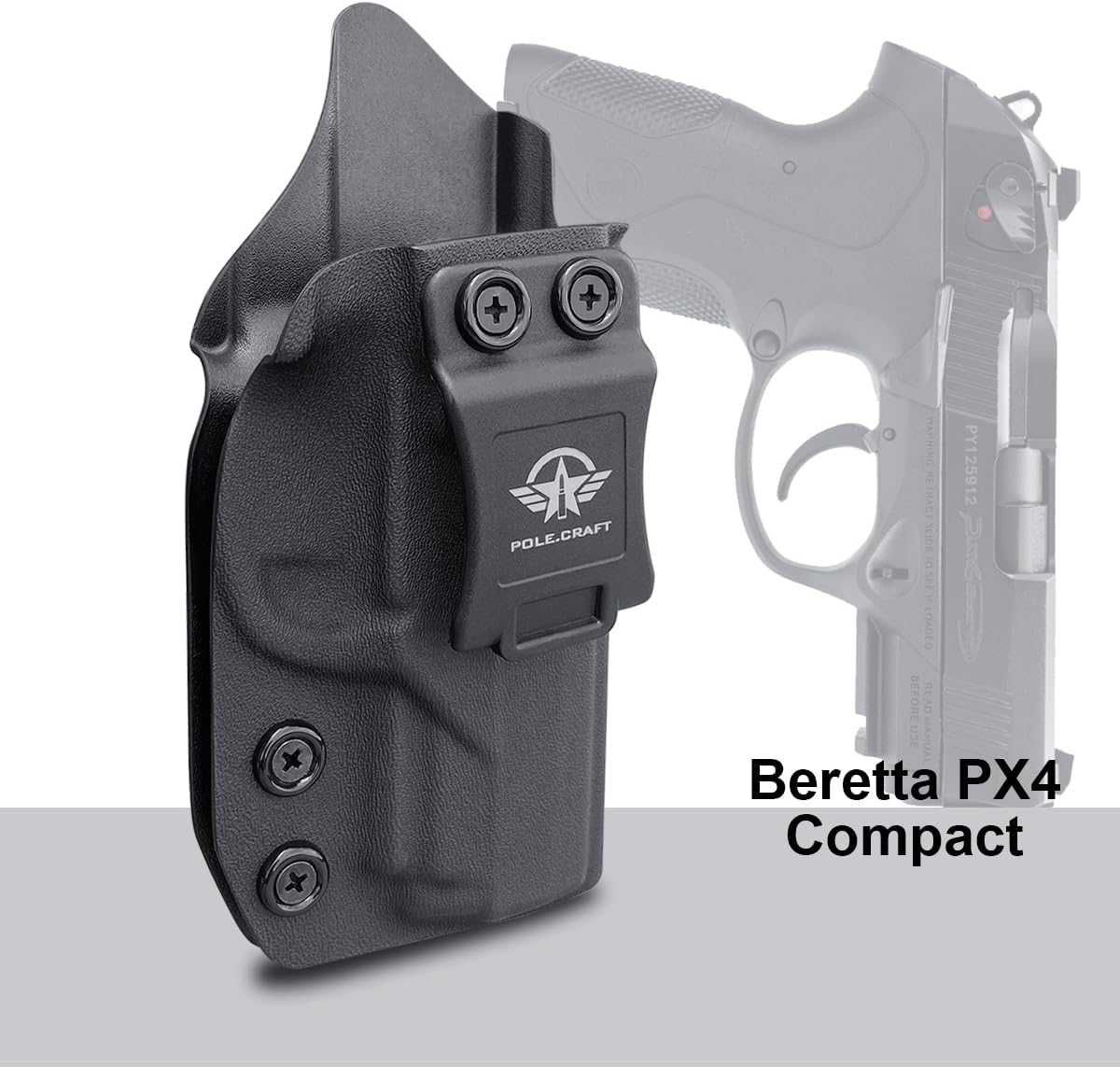 POLE.CRAFT Holster IWB Kydex for PX4 Storm Compact - Inside Waistband Concealed Carry - Adj. Cant Retention - Cover Mag-Button - No Wear - No Jitter