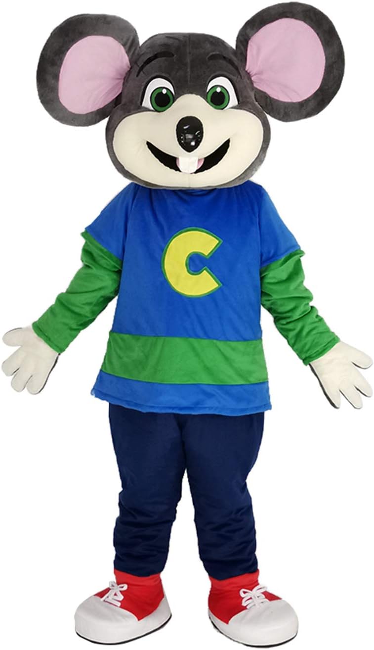 Blue Shirt Chuck E. Cheese Fast Food Promotion Mascot Costumes Cheerleaders