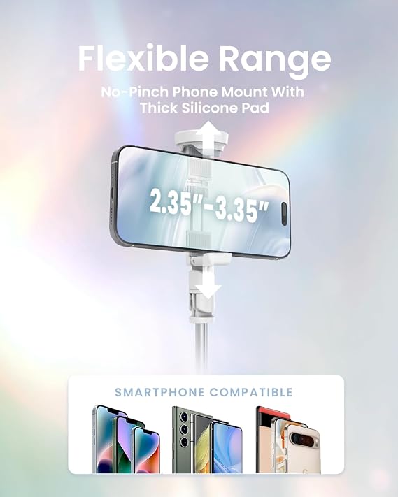 KraftGeek JustTap Phone Tripod for iPhone, Auto-Open Selfie Stick Tripod