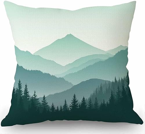 Swono Beautiful Green Mountain Landscape Rustic Farmhouse Style Decorative Throw