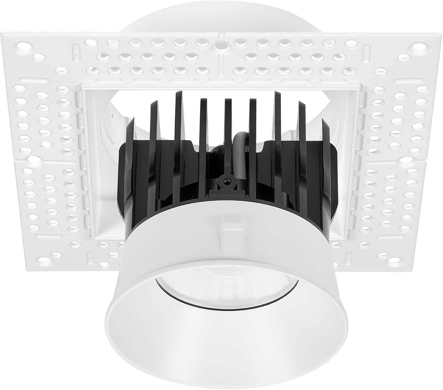 Maxxima 3” Trimless Ultra-Thin Recessed Anti-Glare LED Downlight Canless IC Rated 800 Lumens 5 Color Temperature Selectable 2700K/3000K/3500K/4000K/5000K Dimmable 90 CRI 5 CCT Square Slim J-Box Incl.