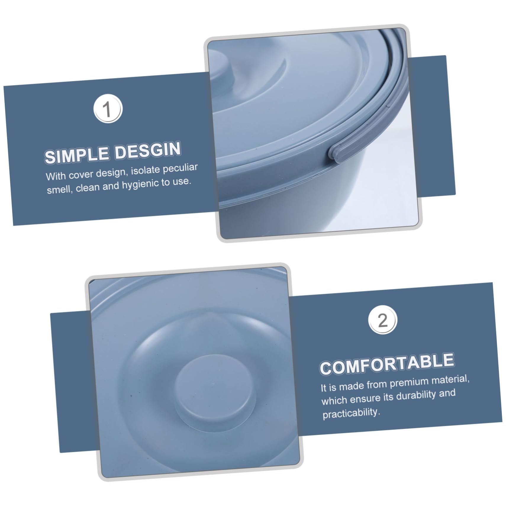 Tragbarer Urinbehälter mit Deckel und Griff aus Bruchsicherem PVC Stabiles Nachttopf design für Senioren und Schwangere Vielseitig als Urinal und Sitztoilette für Zuhause und