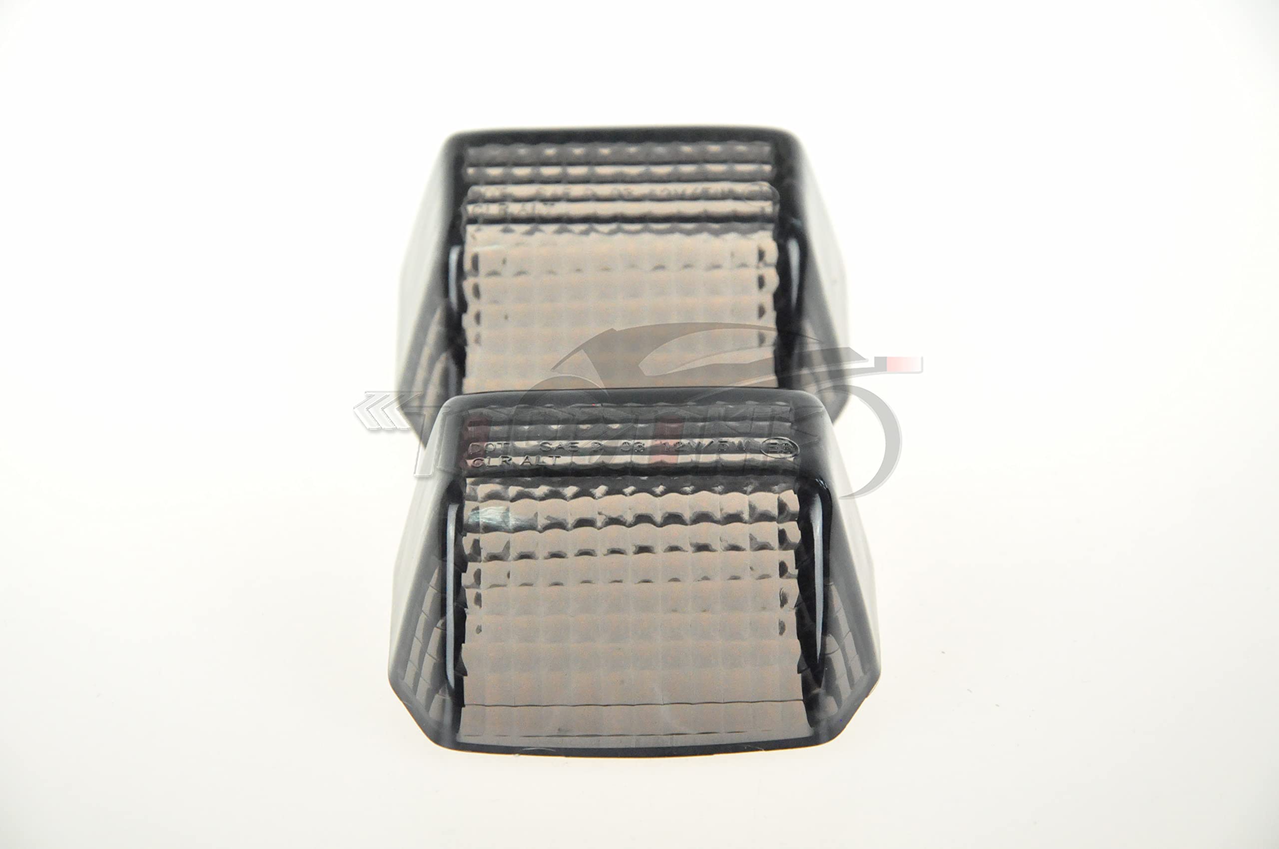 Smoke Turn Signal Lens Set For Kawasaki EX500, Ninja 500, ZX-12R, ZRX1200 & Other Models - Front/Rear