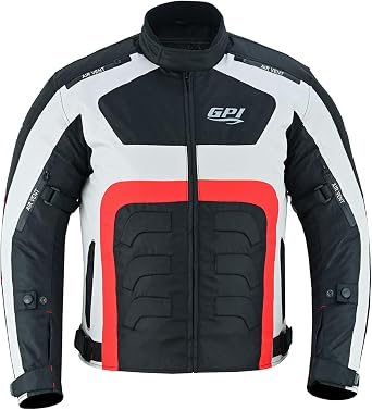 GPI MOTO Dual Sport Motorcycle Jacket 600D A+ Cordura, Waterproof, CE Armor, Removable Liner for Street & Trail